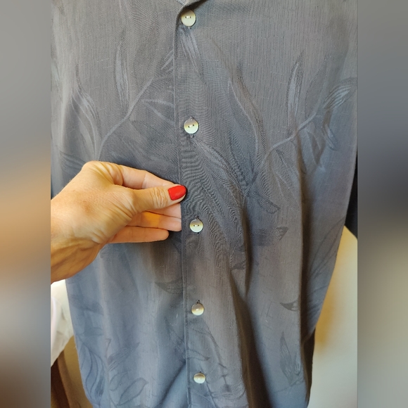 NWOT Men's Van Heusen Dark Gray Button Down Dress Shirt 🔘 (Large) 16-16.5 🖤🩶 - Picture 5 of 16